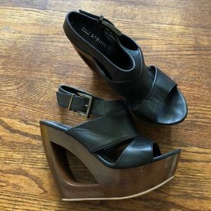 Black Heeled Wedge